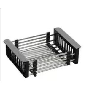 Over the Sink Dish Drying Rack Stainless Steel Adjustable Drainer Black